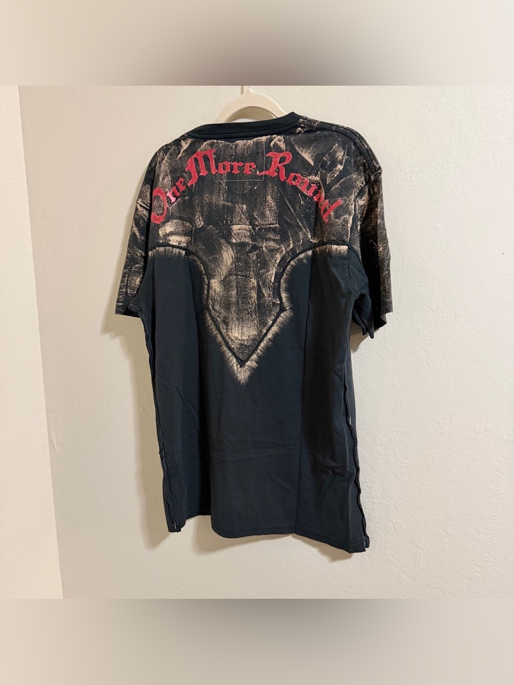 Vtg One More Round Shirt Mens L MMA Cowboy Skeleton Graphic Tee Y2K Affliction - Picture 8 of 10